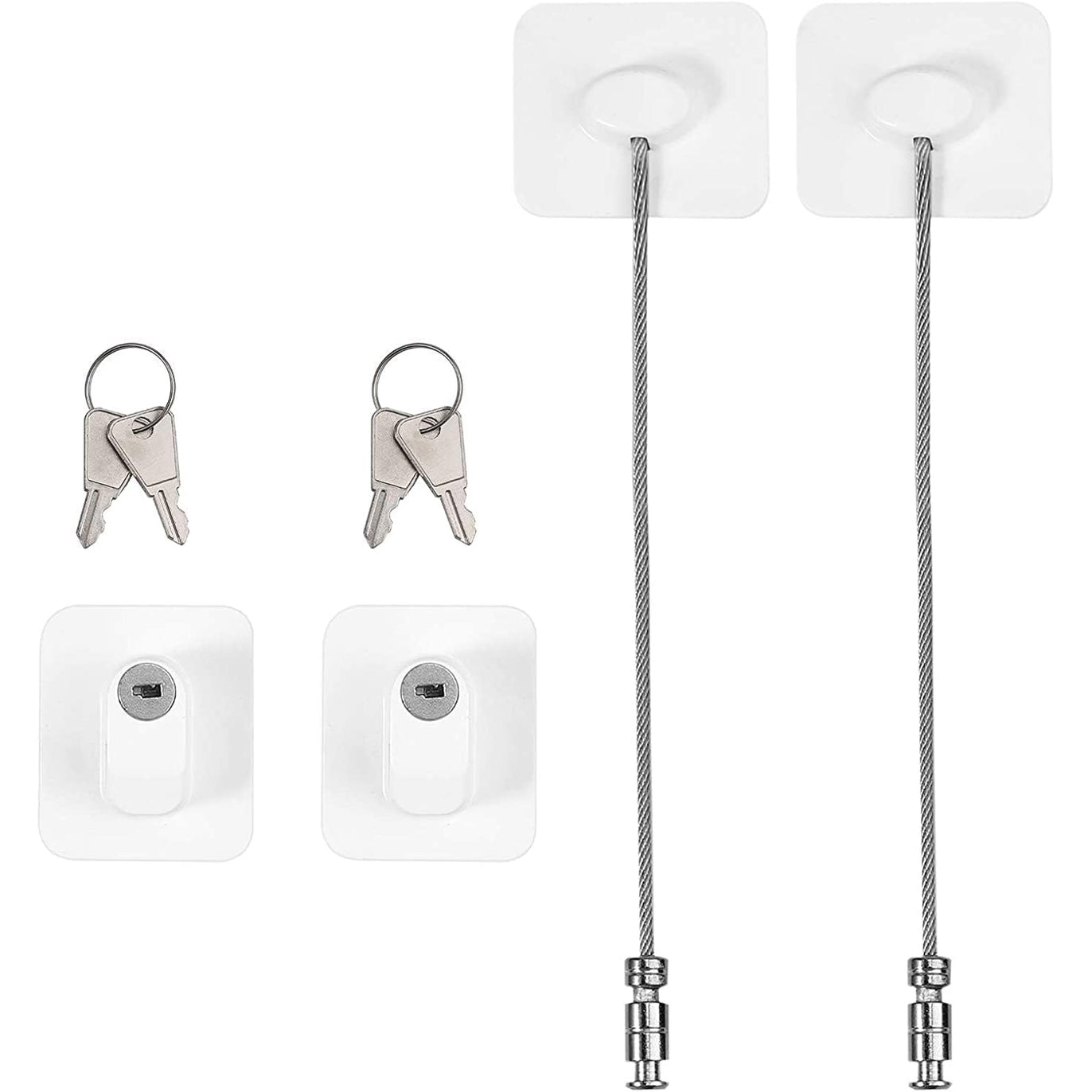 eSynic 2pcs Refrigerator Lock Fridge Lock Freezer Locks -White