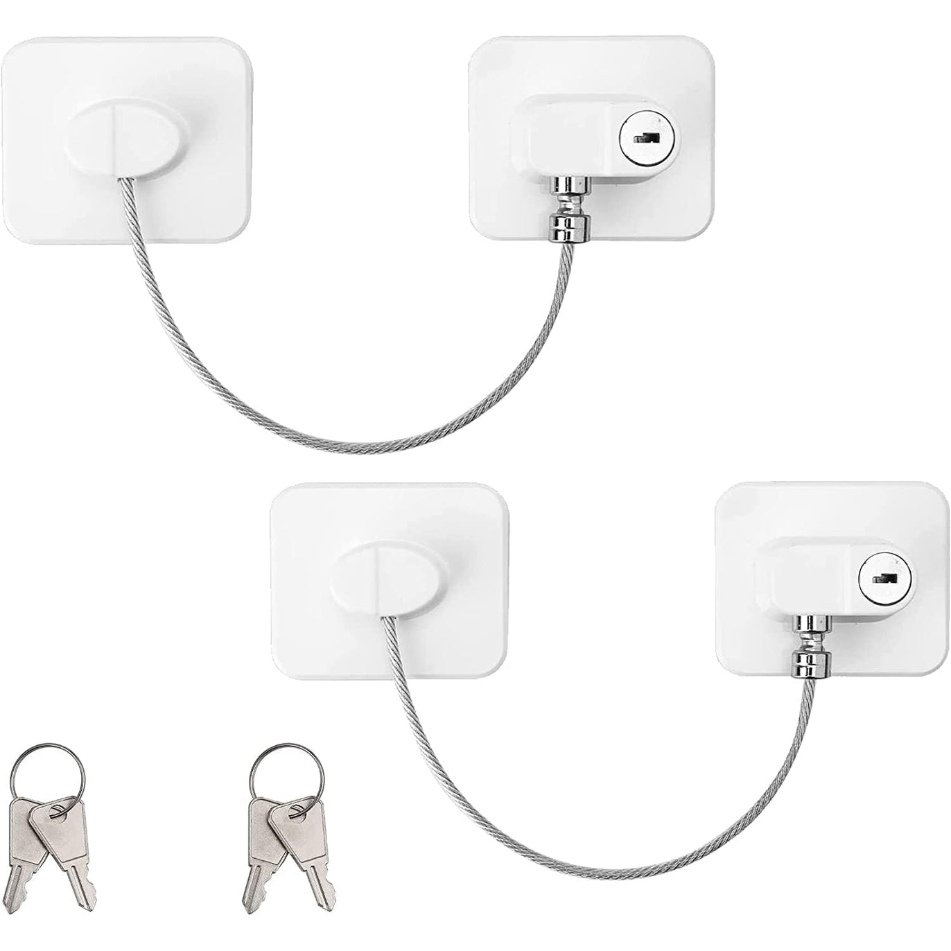 eSynic 2pcs Refrigerator Lock Fridge Lock Freezer Locks -White