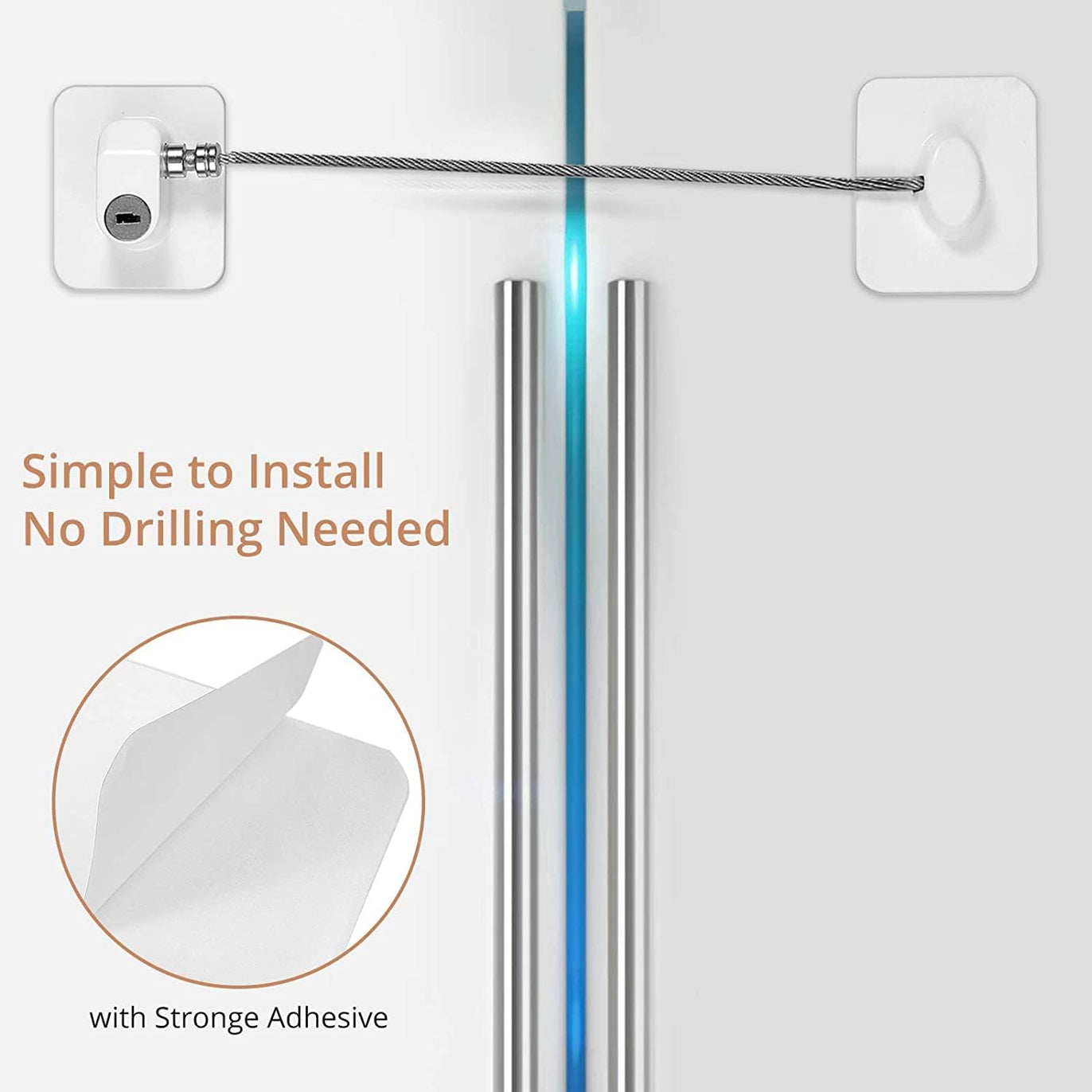 eSynic 2pcs Refrigerator Lock Fridge Lock Freezer Locks -White