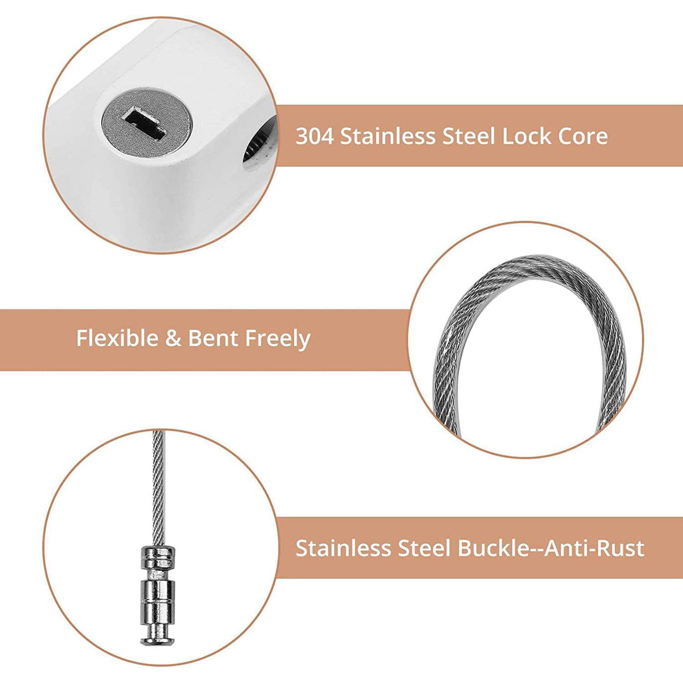 eSynic 2pcs Refrigerator Lock Fridge Lock Freezer Locks -White