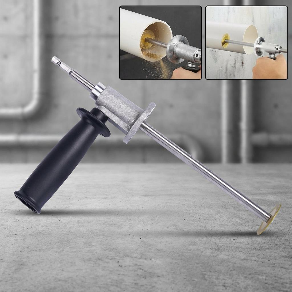 esynic PVC Pipe Inside Cutter with Diamond Grit Cutting Wheel & 7 Inch Adjustable Depth 1/4 Inch Hex Shank Compatible with Impact Drivers and Drills
