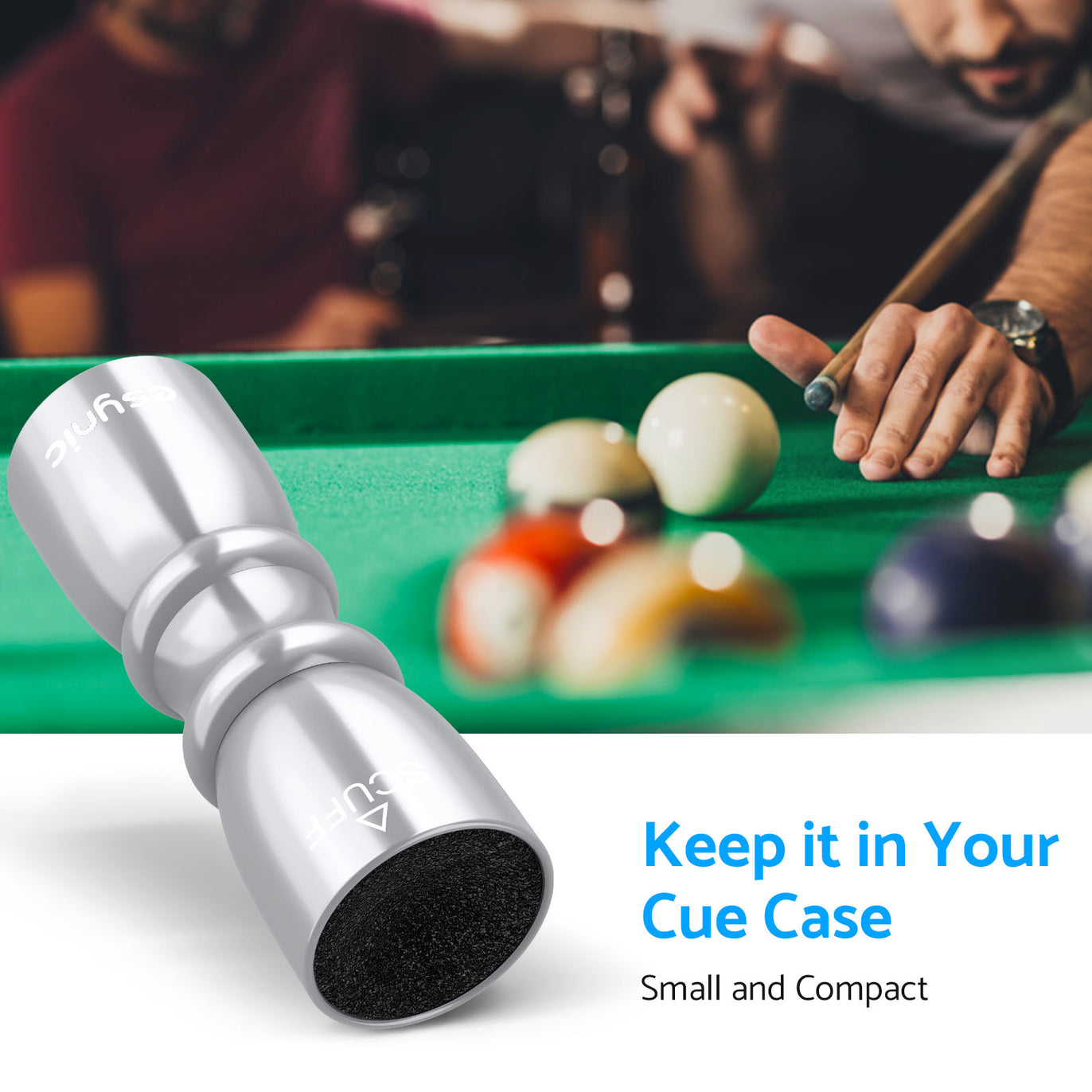 Snooker Pool Cue Tip Shaper 3 in 1 Tool - Shaper, Scuffer, Aerator