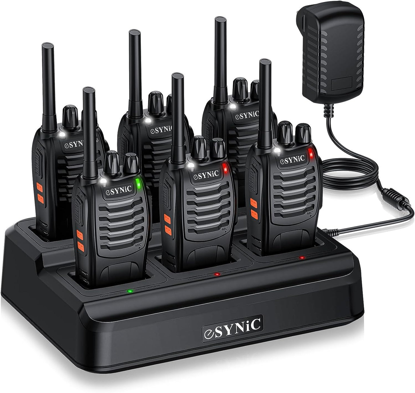eSynic 6Pcs Professional Walkie Talkies 2 Way Radio Walkie Talkies Rechargeable