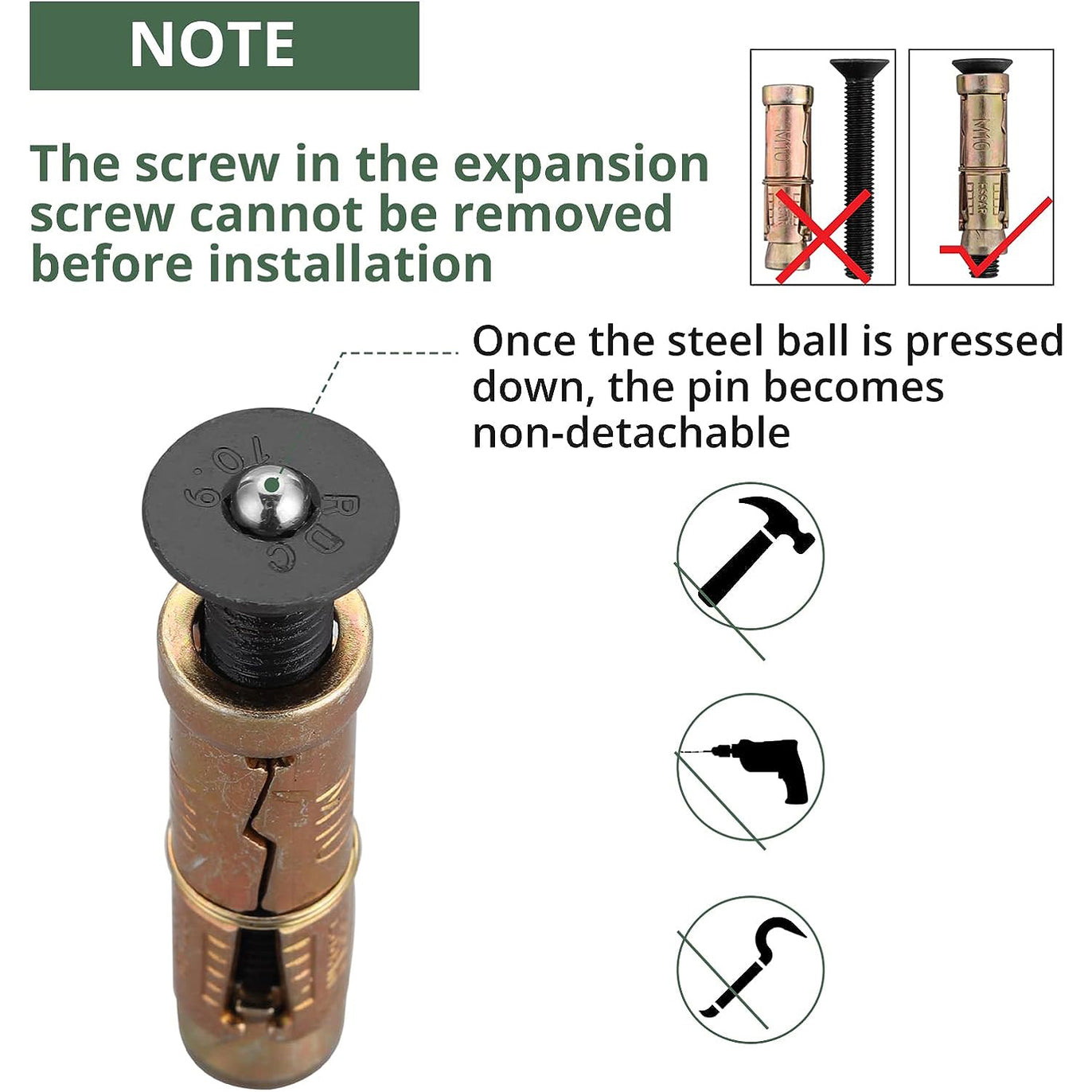 Security Ground Anchor,Heavy Duty Alloy Steel Anti-Theft Wall Anchor Lock