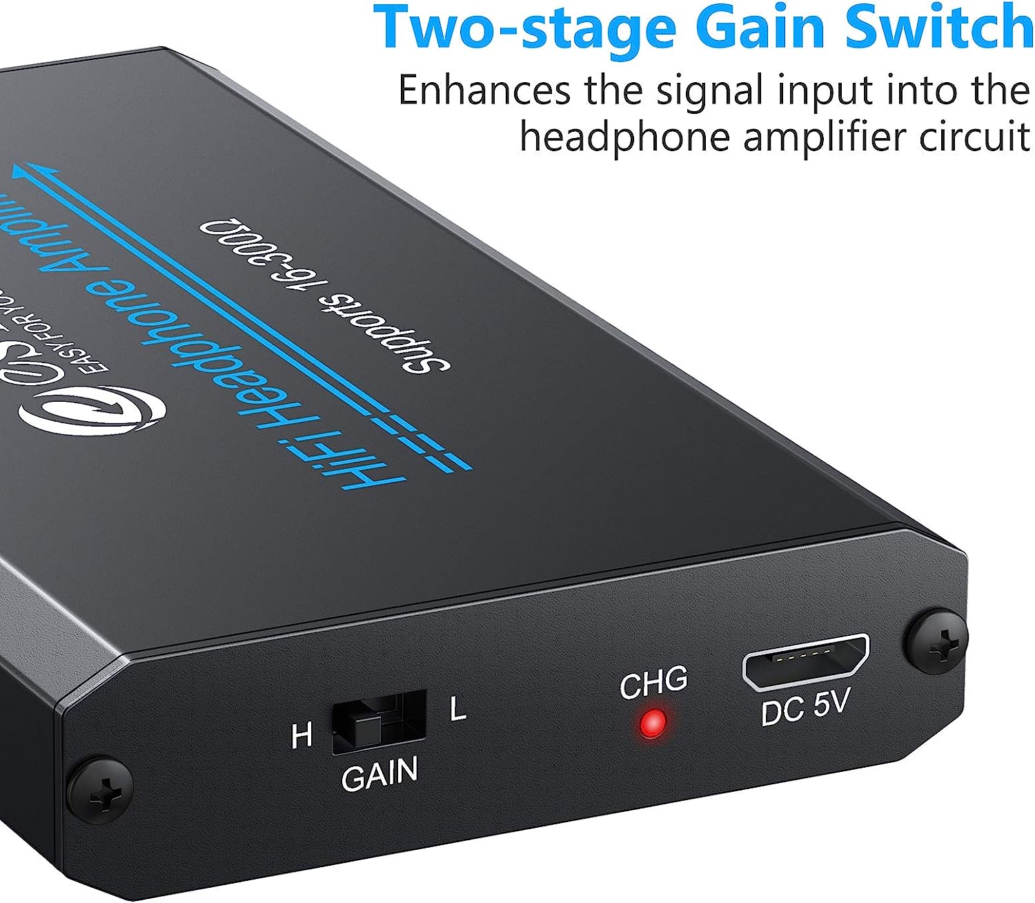eSynic Professional 16-300Ω Headphone Amplifier,HiFi Earphone Amp 3.5mm