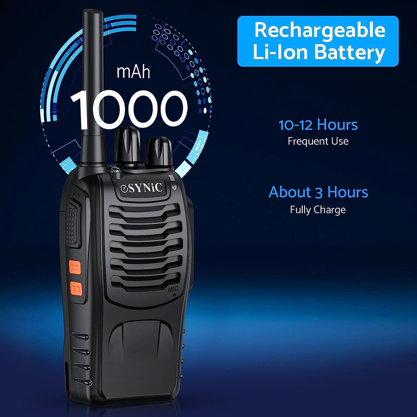 eSynic 6Pcs Professional Walkie Talkies 2 Way Radio Walkie Talkies Rechargeable