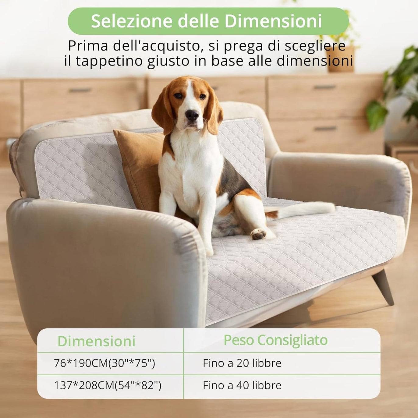 Waterproof Blanket for Dogs Cats, Sofa Cover for Pets, Washable and Non-Slip, Protection, Bed, Furniture, 137 x 208 cm, Cream