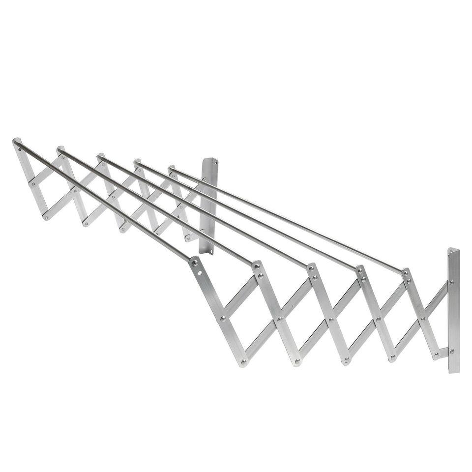 eSynic 80cm Wall Mounted Expandable Cloth Drying Towel Rack Retractable Laundry Hanger DE