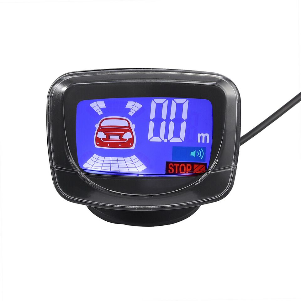eSynic Front Rear Car Reverse 8 Parking Sensors Kit Alarm Buzzer System + Display