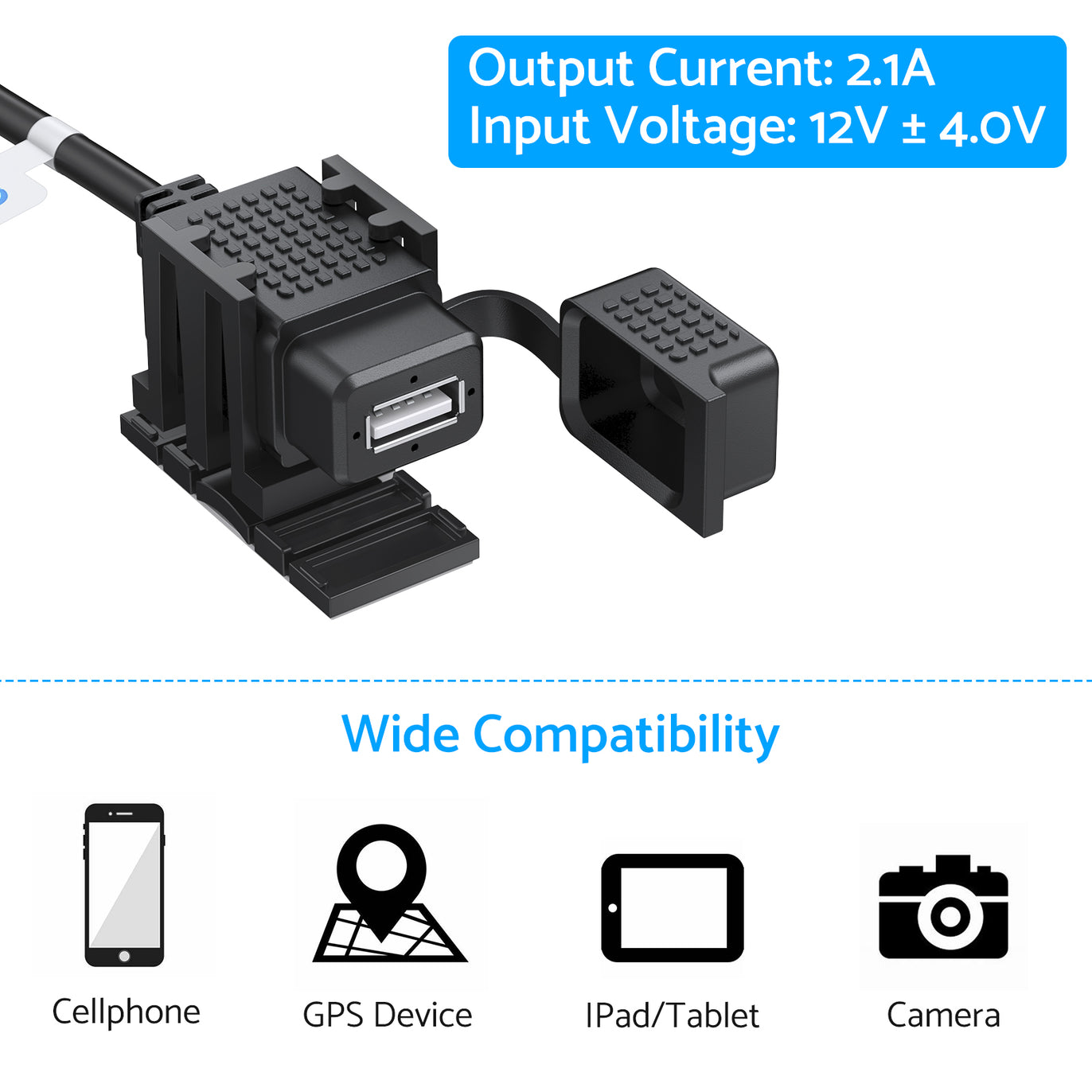eSynic Professional Waterproof USB Motorcycle Charger