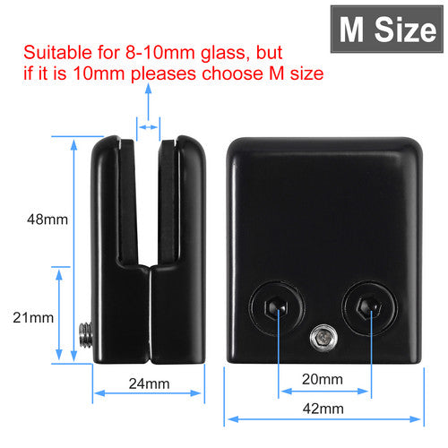 eSynic 8x Stainless Steel Glass Clamps Square Clip Bracket Holder for 8-10mm Balustrade