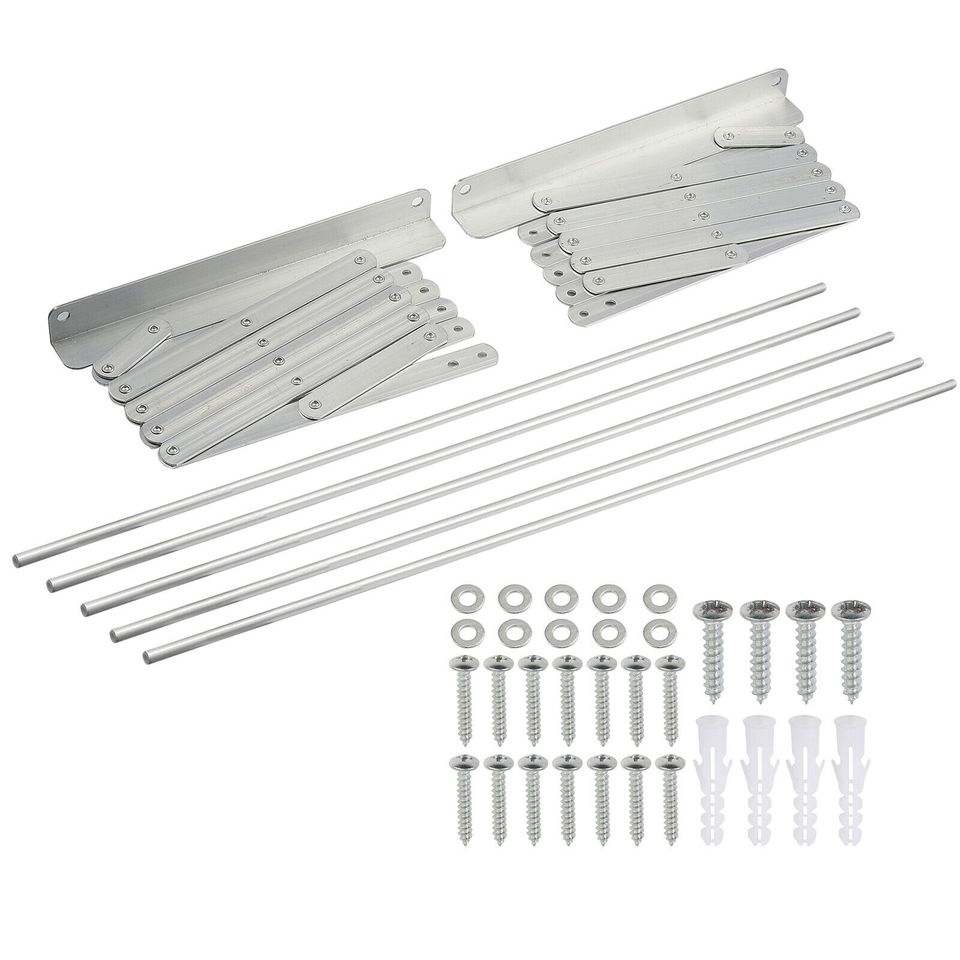 eSynic 80cm Wall Mounted Expandable Cloth Drying Towel Rack Retractable Laundry Hanger DE