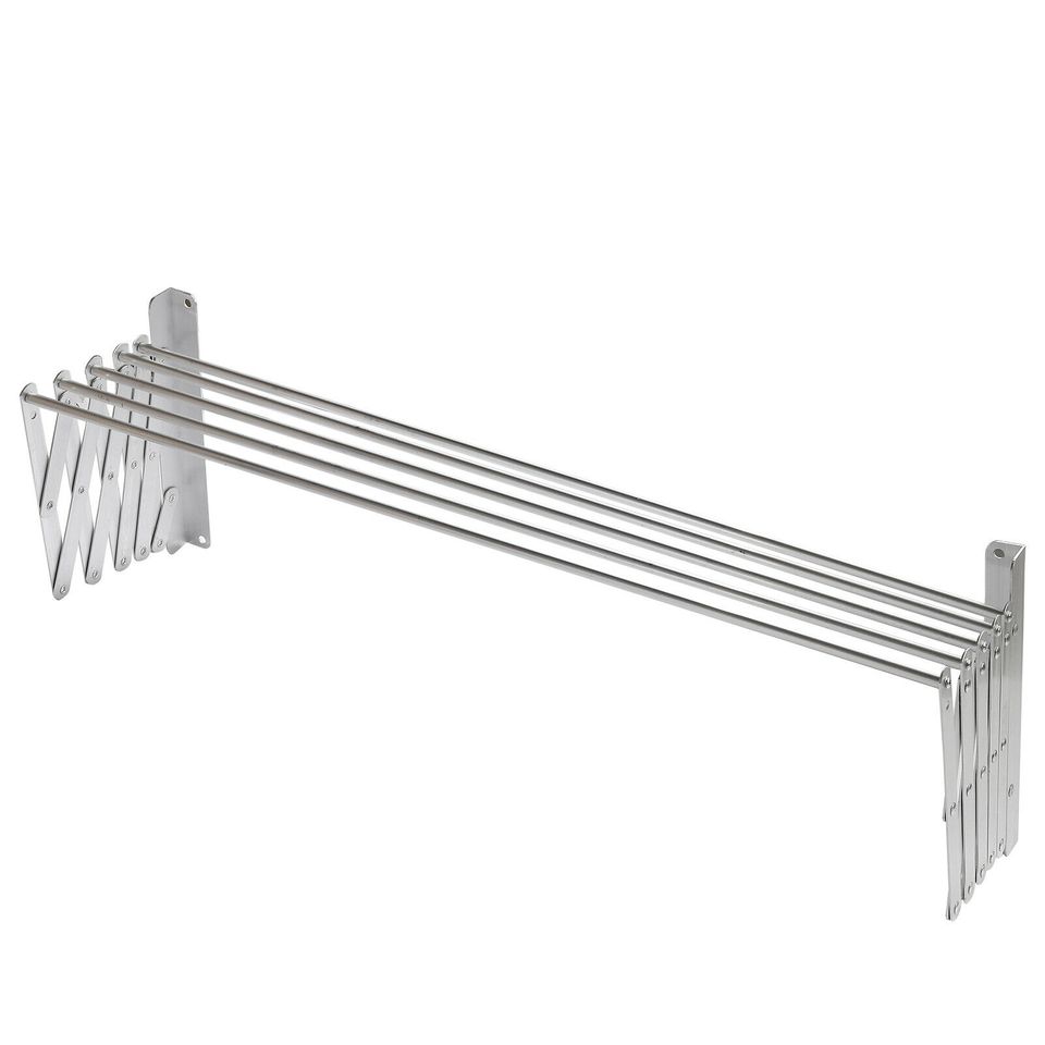 eSynic 80cm Wall Mounted Expandable Cloth Drying Towel Rack Retractable Laundry Hanger DE