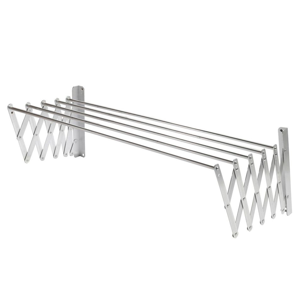 eSynic 80cm Wall Mounted Expandable Cloth Drying Towel Rack Retractable Laundry Hanger DE