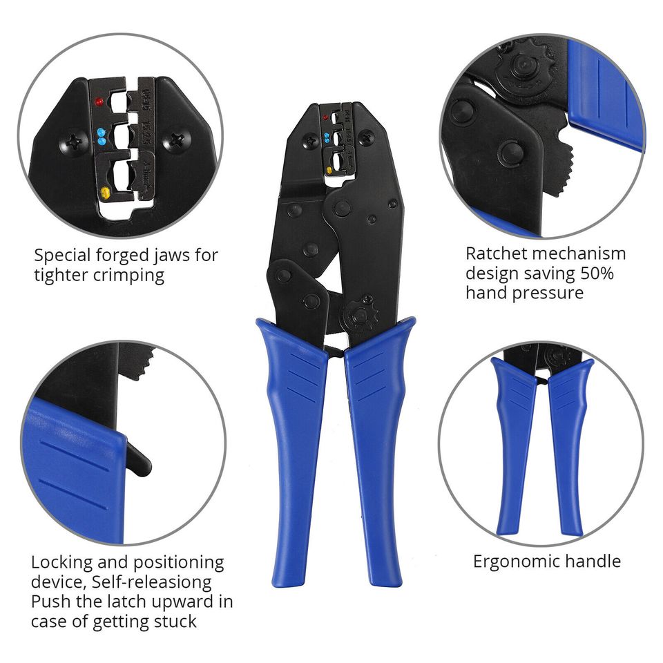 eSynic 500Pc Insulated Electrical Wire Connector Terminal Assorted Set + Crimping Plier