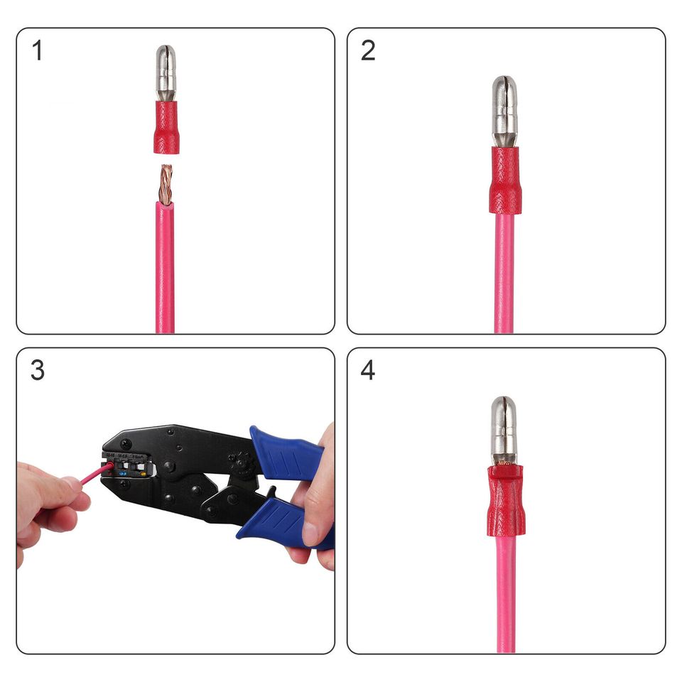 eSynic 500Pc Insulated Electrical Wire Connector Terminal Assorted Set + Crimping Plier