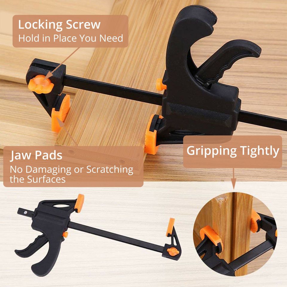 eSynic 2X 90 Degree Right Angle Corner Clamp Woodworking w/ 4'' Bar Quick Grip F Clamps US