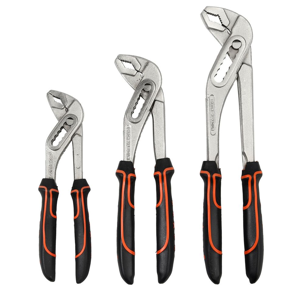 eSynic 3Pcs Water Pump Pliers Set 7 & 10 & 16 inch Channel Lock Pliers Quick Adjustment AU