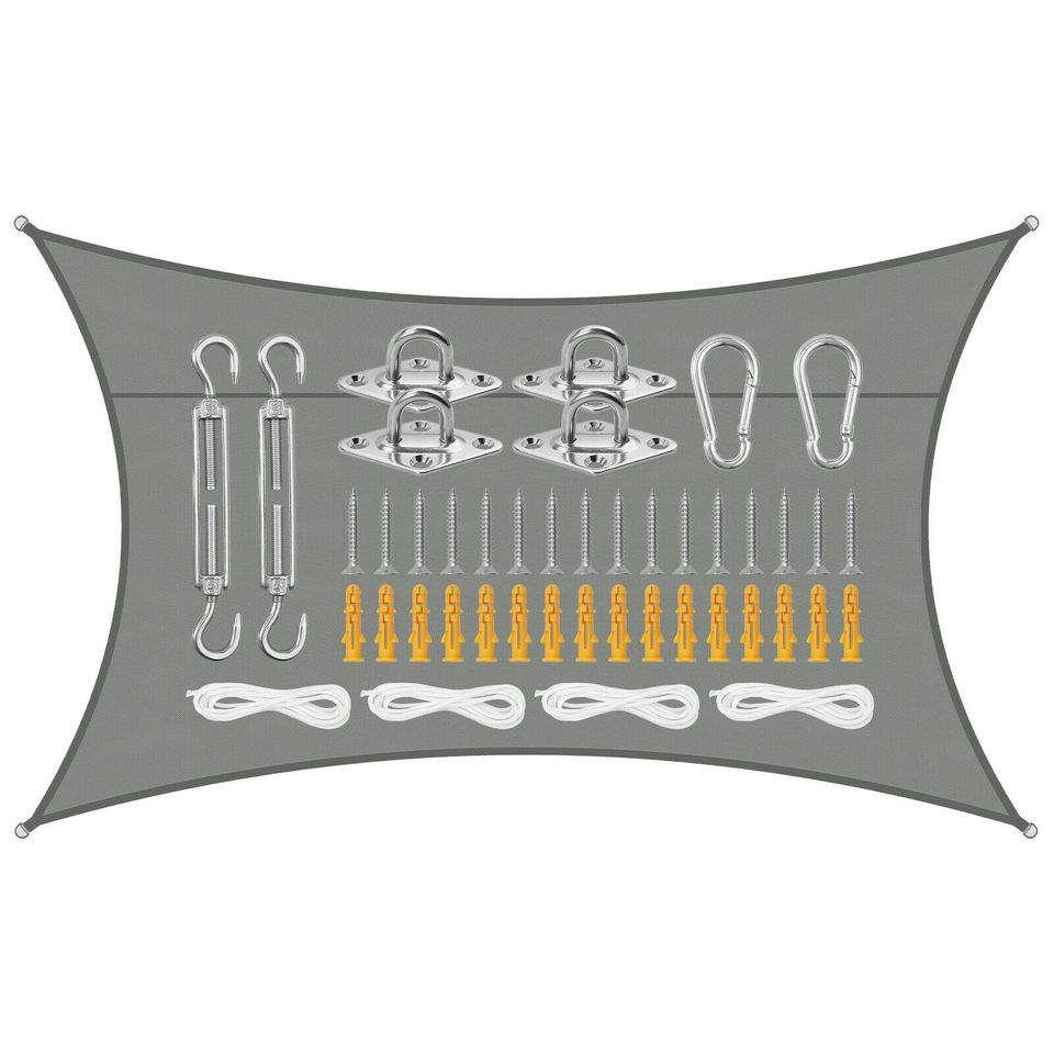 eSynic Sun Shade Sail Canopy Rectangle Sand Uv Block Sunshade For Backyard Deck Outdoor US