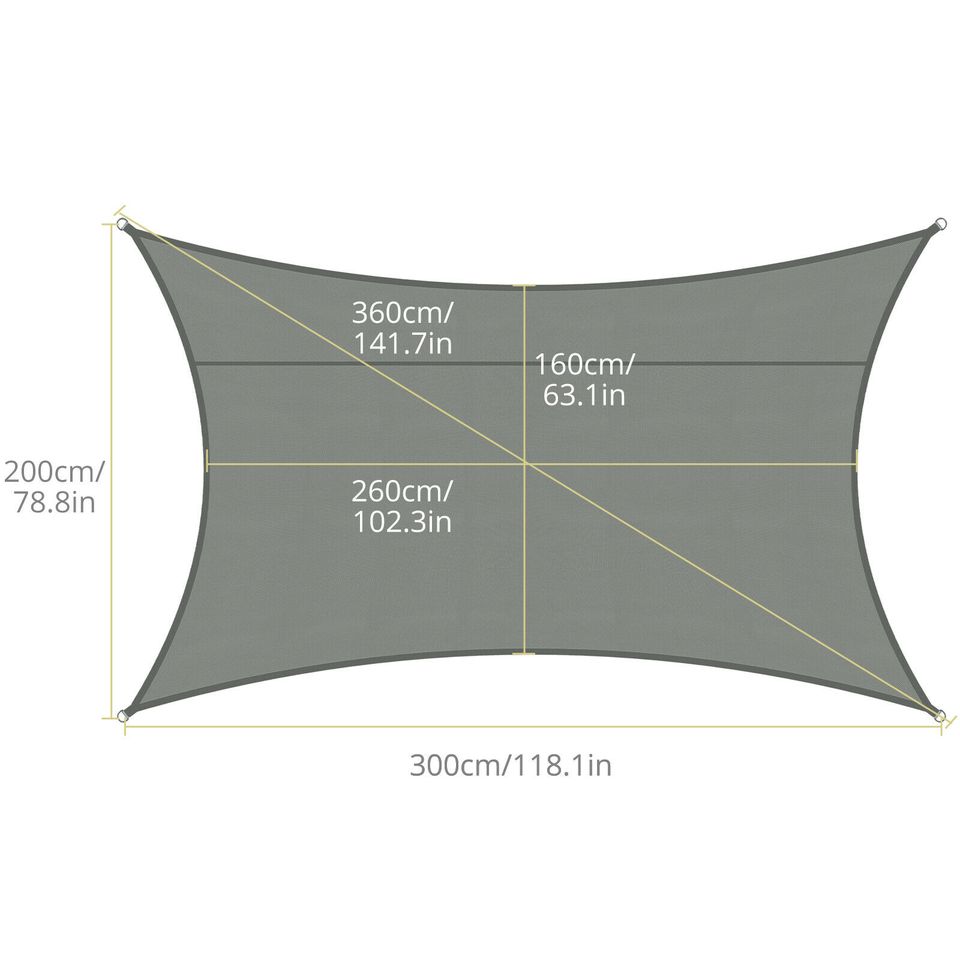 eSynic Sun Shade Sail Canopy Rectangle Sand Uv Block Sunshade For Backyard Deck Outdoor US