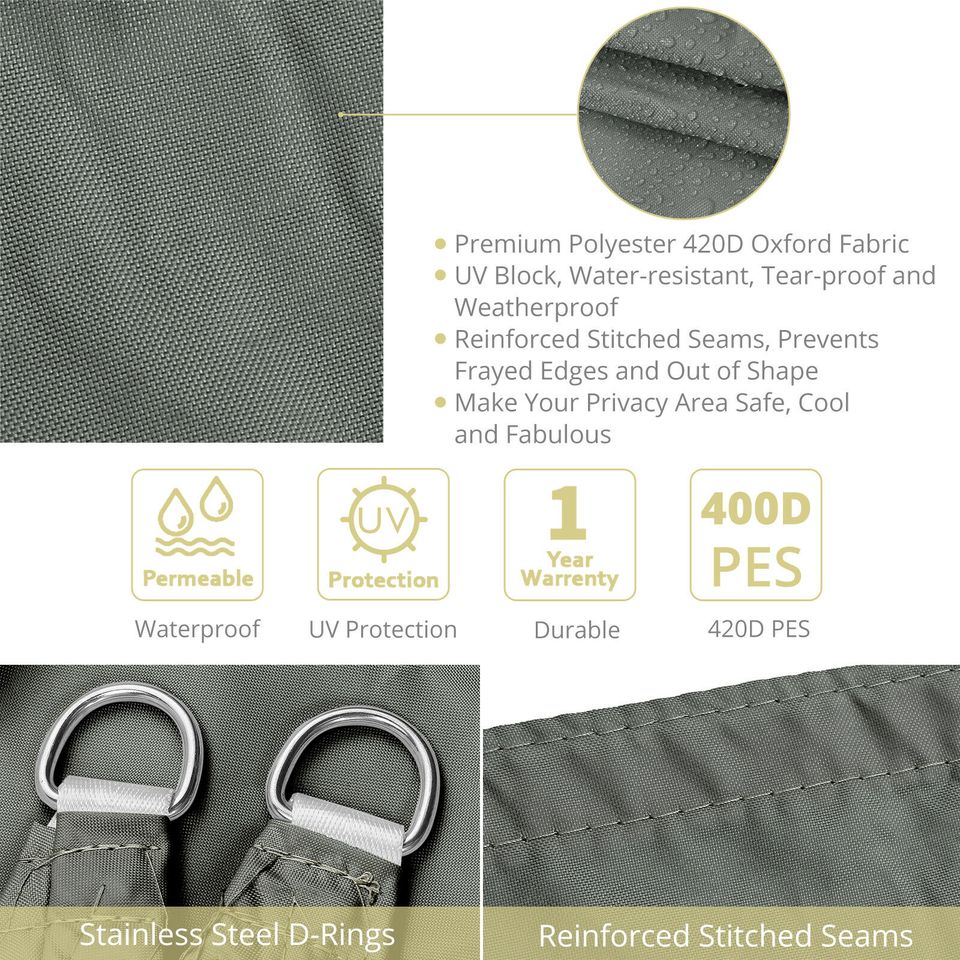 eSynic Sun Shade Sail Canopy Rectangle Sand Uv Block Sunshade For Backyard Deck Outdoor US