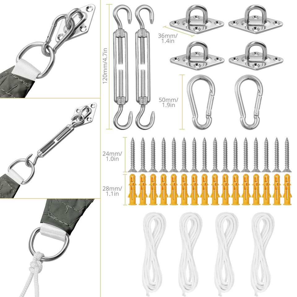 eSynic Sun Shade Sail Canopy Rectangle Sand Uv Block Sunshade For Backyard Deck Outdoor US
