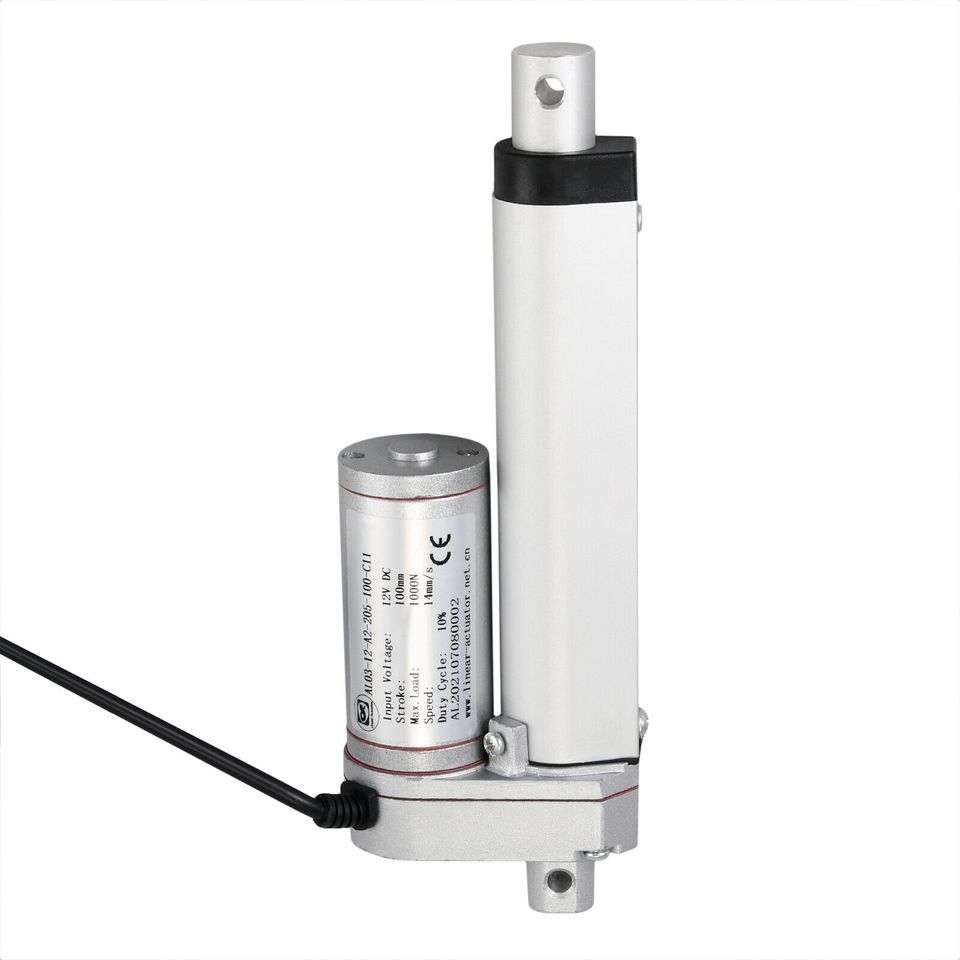 eSynic 4 in Stroke Linear Actuator 1000N Pound Max Lift 12V Volt DC Motor For Auto Car