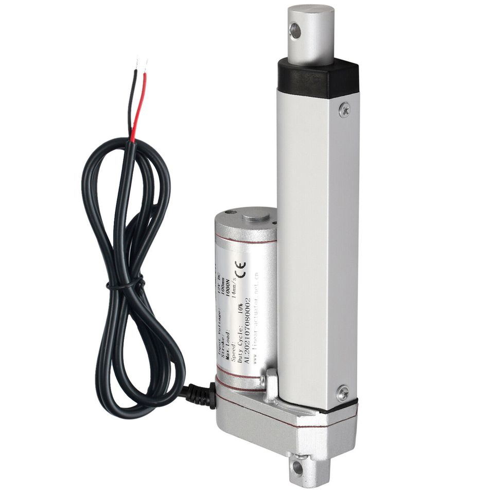 eSynic 4 in Stroke Linear Actuator 1000N Pound Max Lift 12V Volt DC Motor For Auto Car