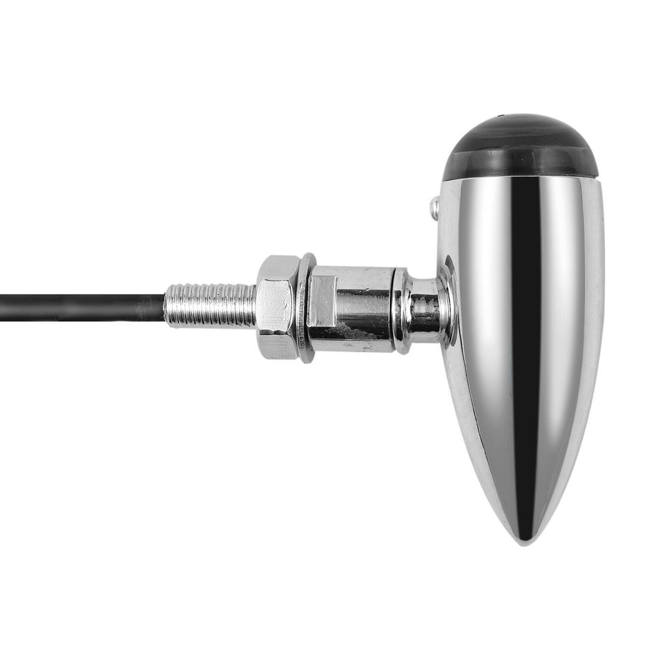 eSynic 4Pcs Amber Chrome Bullet Turn Signal Lights Indicator For Harley Motorcycle