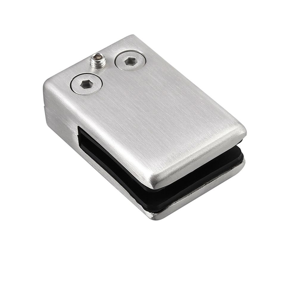 eSynic 8pcs Stainless Steel Glass Clip Clamp Bracket Holder 24 mm For 10-12mm Thick Glass