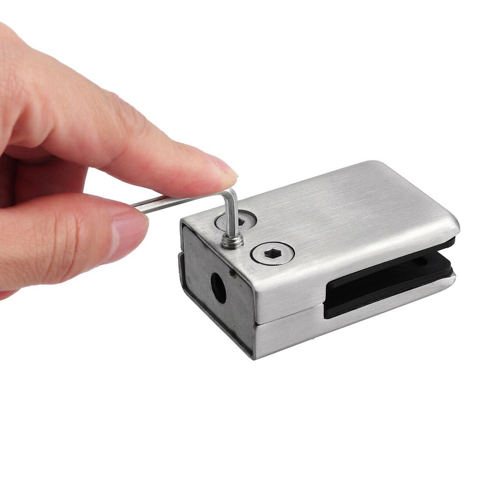 eSynic 8pcs Stainless Steel Glass Clip Clamp Bracket Holder 24 mm For 10-12mm Thick Glass