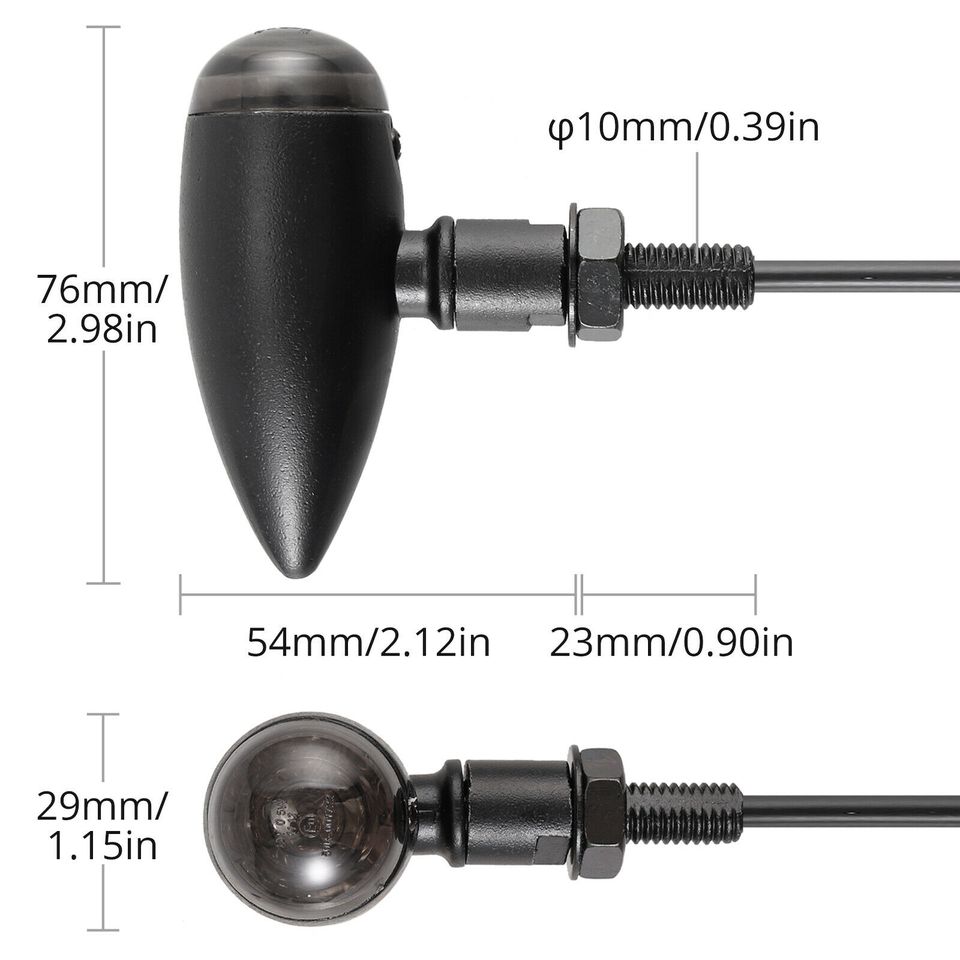 eSynic 4pcs 12V Motorcycle Turn Signals Bullet Blinker Indicator Light Amber Bulb Lamps