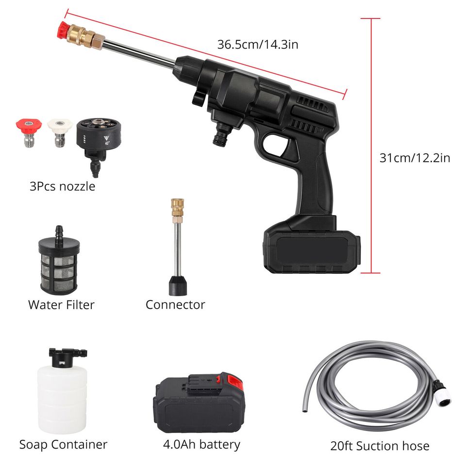 eSYNiC High Pressure Cleaner Car Washer Spray Cordless Water Sprayer Cleaning Machine