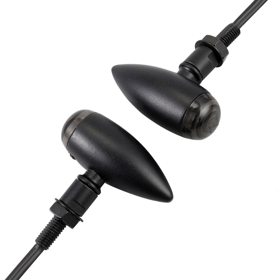 eSynic 4pcs 12V Motorcycle Turn Signals Bullet Blinker Indicator Light Amber Bulb Lamps