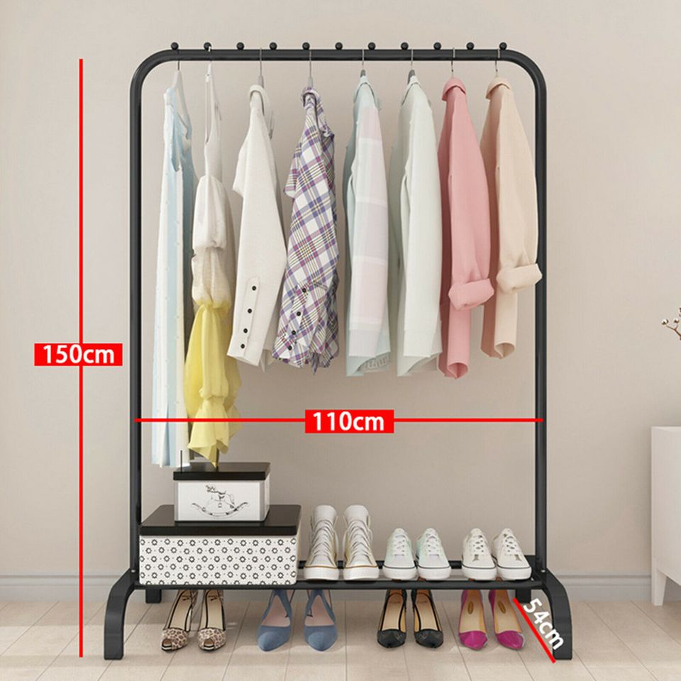 eSynic Heavy Duty Clothes Rail Rack Garment Hanging Display Stand Shoe Storage Shelf UK