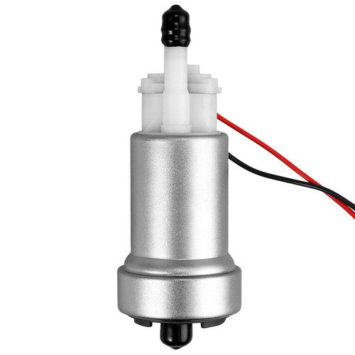 F90000285 525LPH Fuel Pump + Flex Hose E85 Connectors Install Kit For Walbro TI