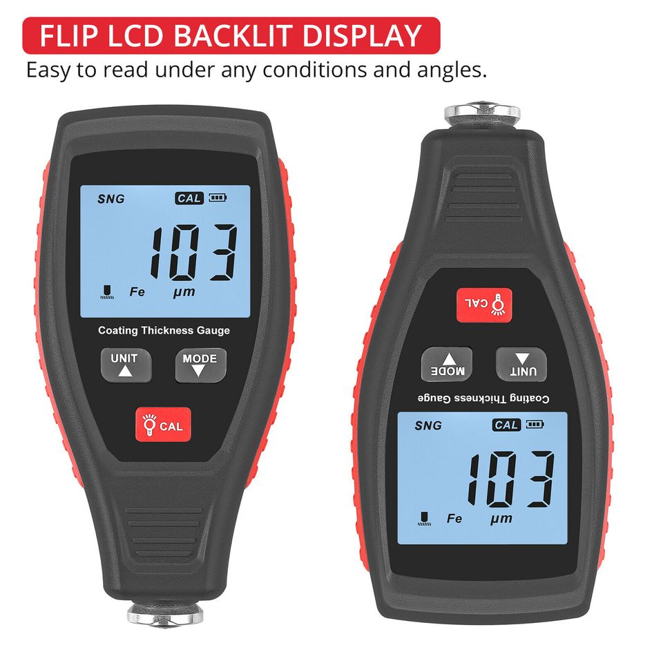 eSynic Digital Car Paint Coating Thickness Gauge Meter Tester Depth Detector Measuring