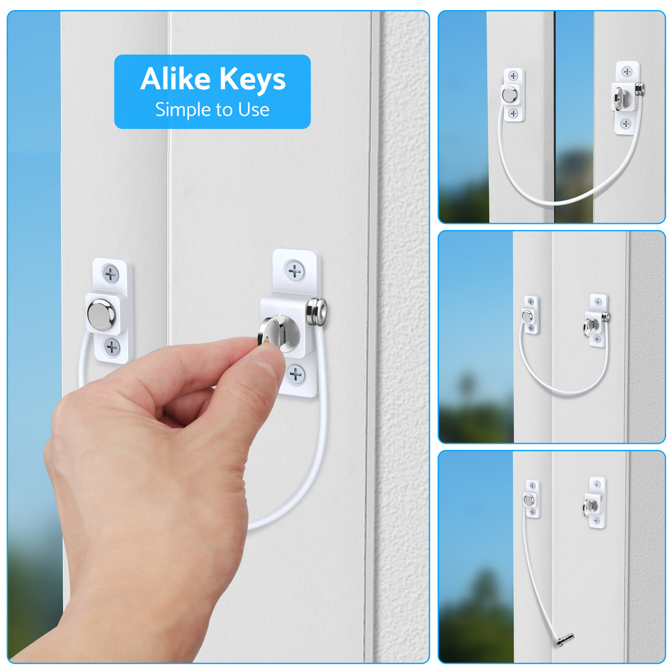 eSynic 2Pcs Professional Window Restrictor Locks Baby Security