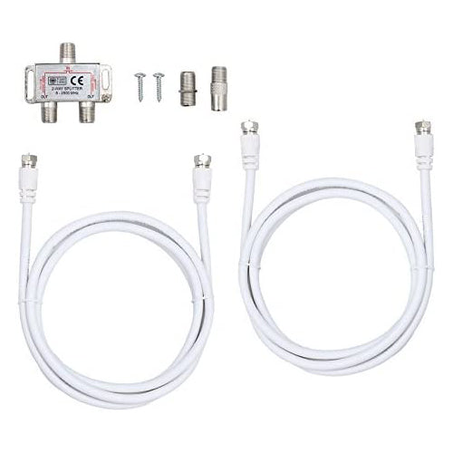 eSynic TV Aerial Splitter 2 Way Satellite Splitter F Type Splitter 5-2500MHz
