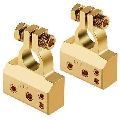 eSynic 2PCs Waterproof 4/8 Gauge AWG Car Battery Terminals