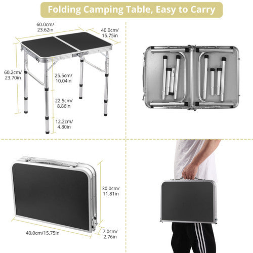 Table pliable de camping BBQ pique-nique avec filet de rangement Léger portable