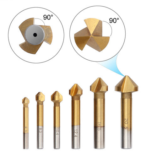 HSS Stufenbohrer Set Schälbohrer 4-32mm + 6tlg 90° Kegelsenker Satz 6,3-20,5 mm