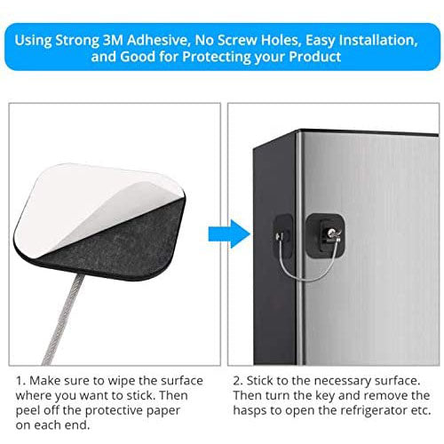 eSynic 2Pcs Refrigerator Doors Restrictor Lock