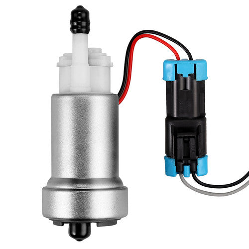 F90000285 525LPH Fuel Pump + Flex Hose E85 Connectors Install Kit For Walbro TI