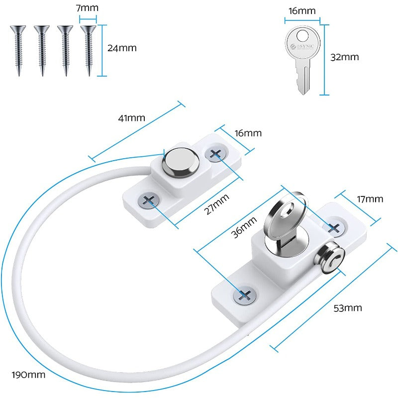 eSynic 8PCS Professional Window Restrictor UPVC Locks