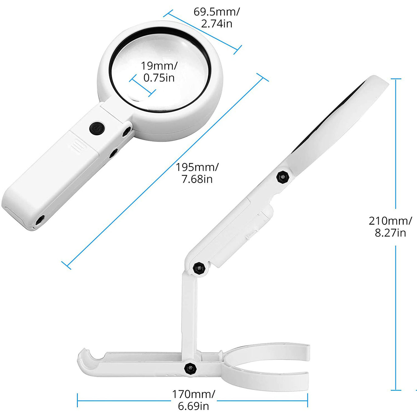 eSynic Professional 2 in 1 Magnifying Glass with Light