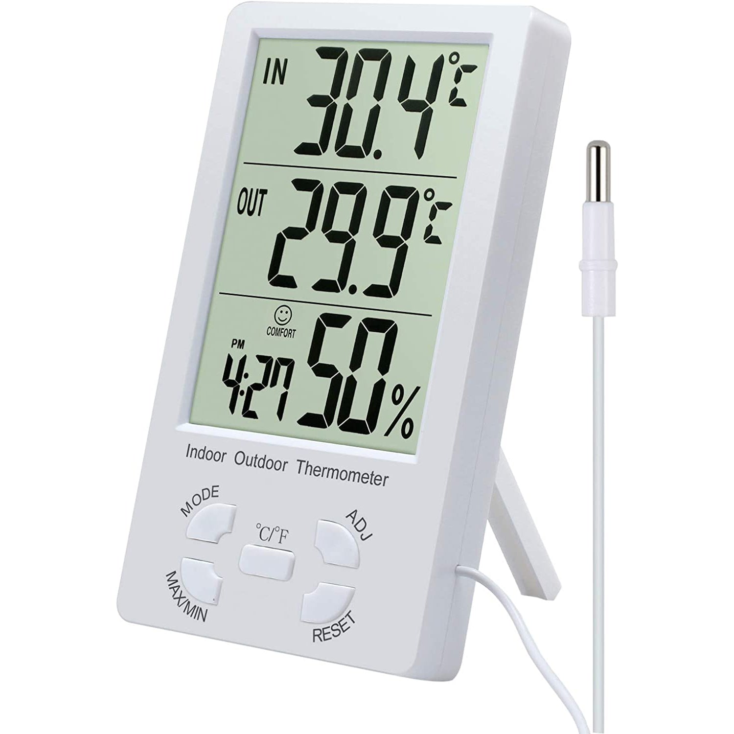 TA298 - Multicomp Pro - Thermometer, Hygrometer Clock, Indoor/Outdoor