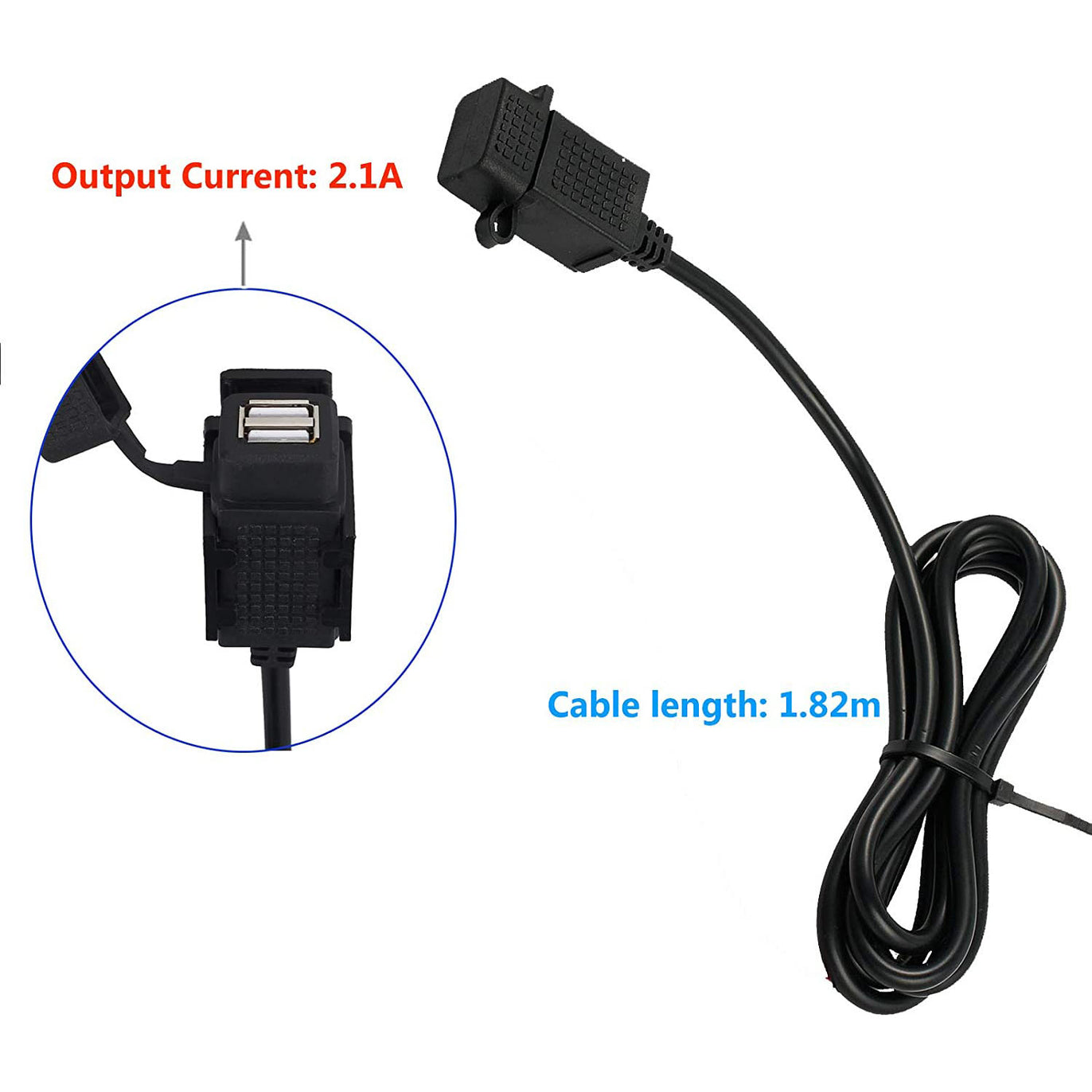 eSynic Waterproof Motorcycle USB Charger Motorbike Phone Adapter