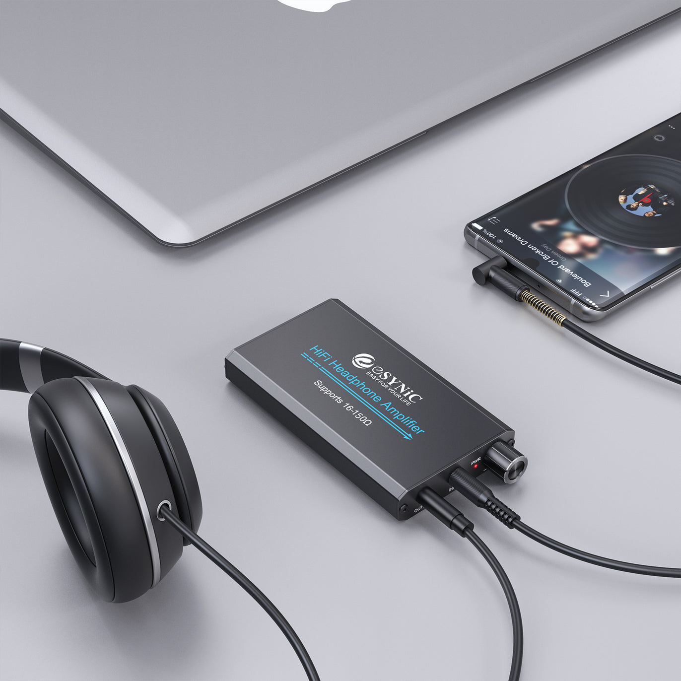 eSynic Portable Headphone Amplifier,HiFi Earphone Amp 3.5mm