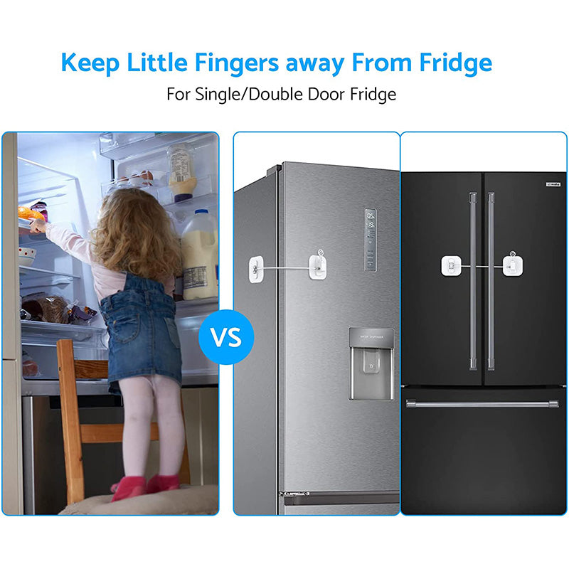 eSynic 2Pcs Popular Refrigerator Locks Strong Magnetic Self Adhesive Fridge Locks